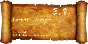 Barhó Viktor névjegykártya